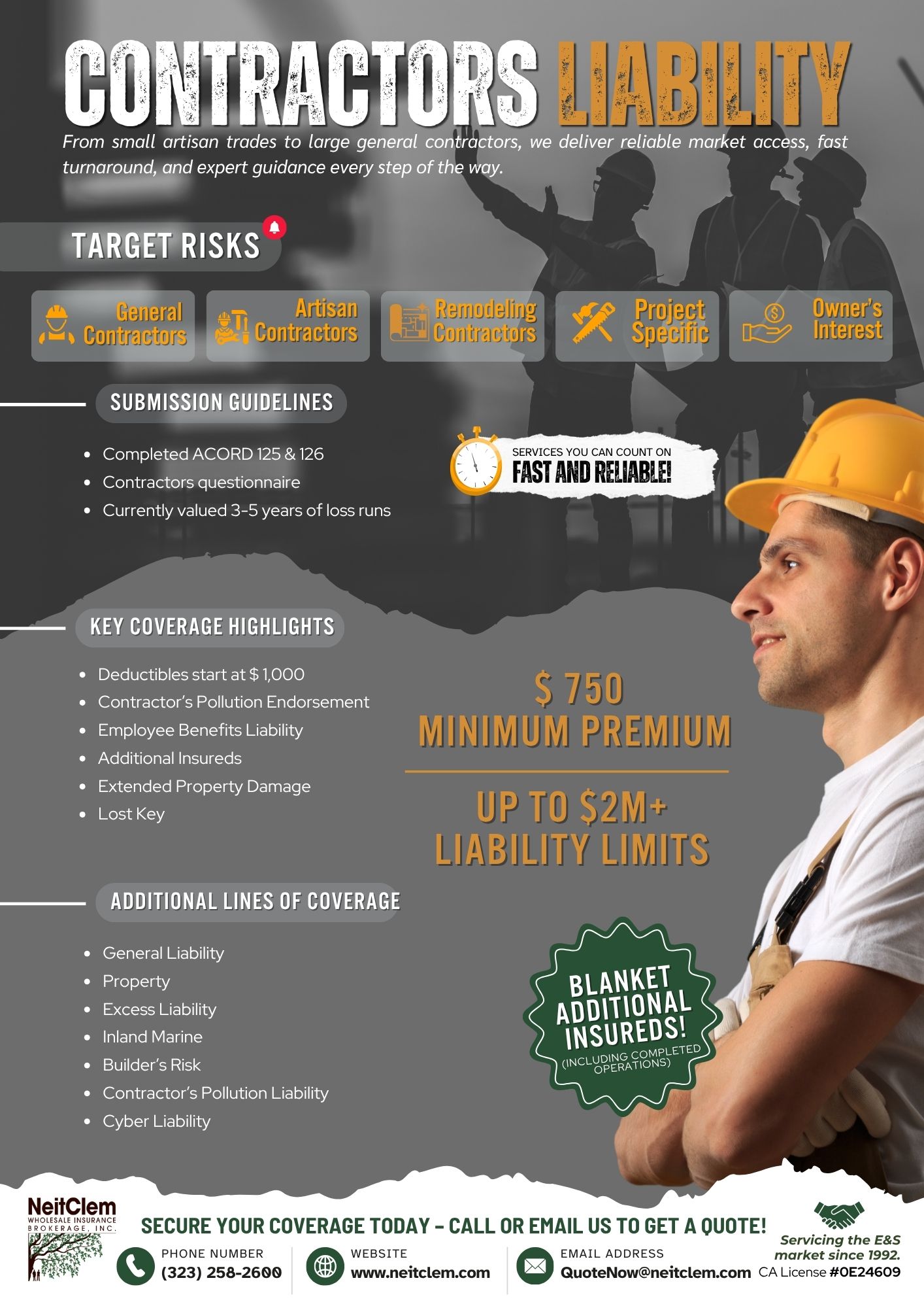 Contractors Liability promotional poster