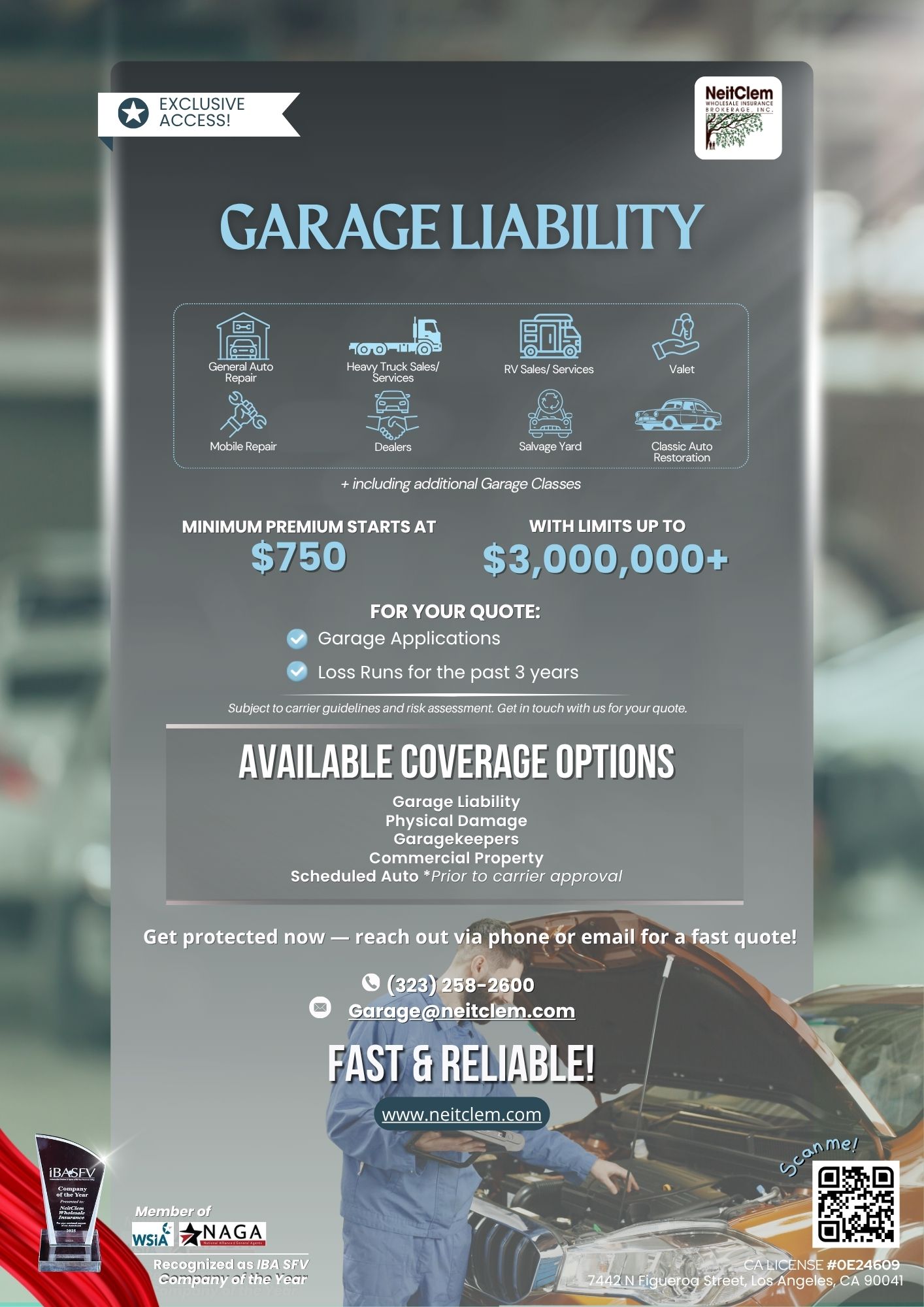 Garage Liability promotional poster
